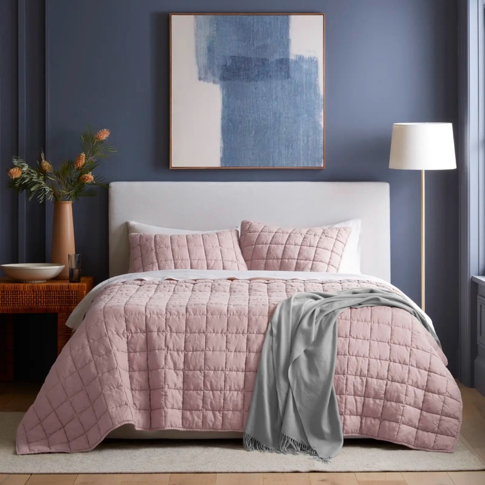 BNWT Quince European Linen Box Quilt Set KING/CAL KING